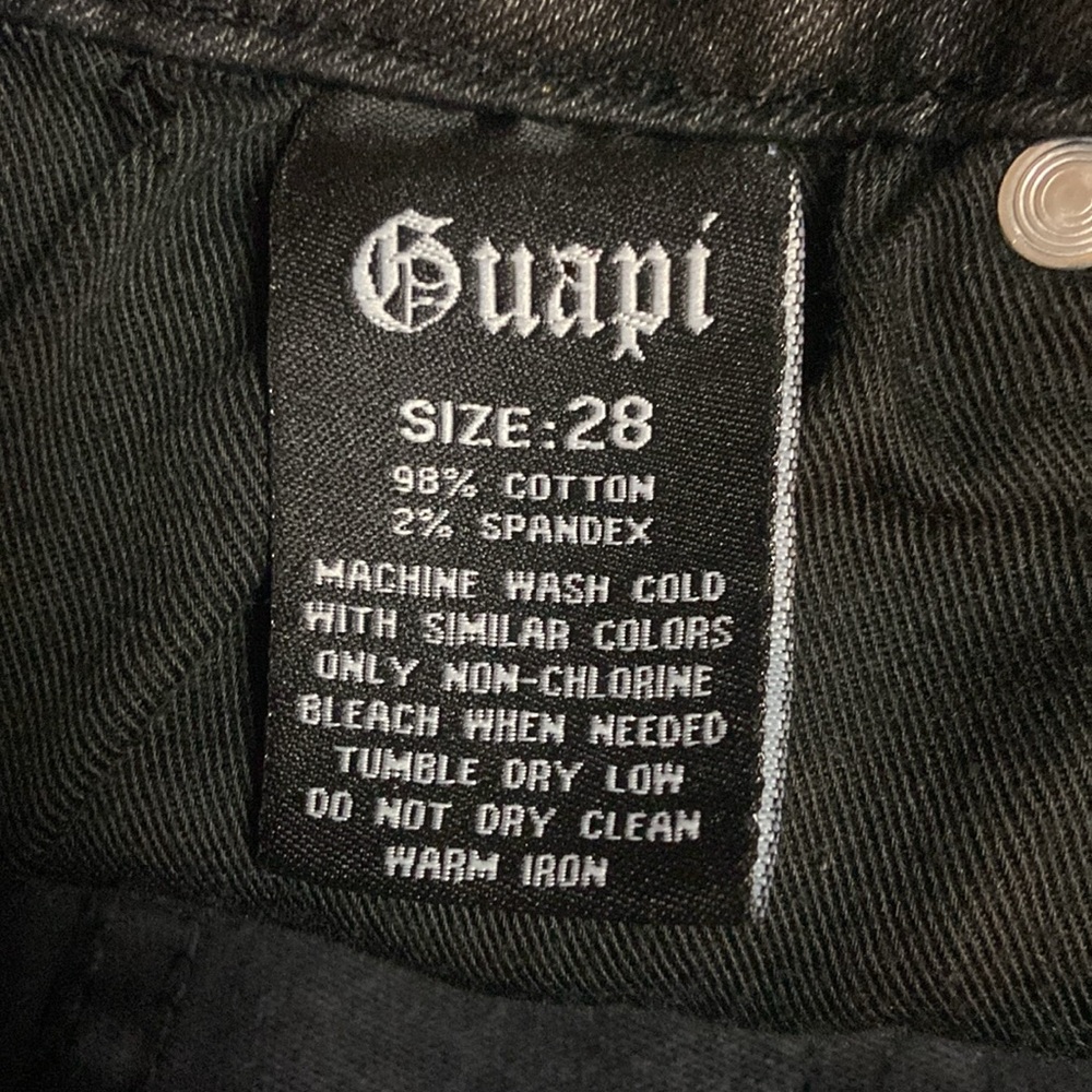 GUAPI Sz 28 Black Distressed and Stacked Women’s Skinny Jeans - Picture 13 of 14